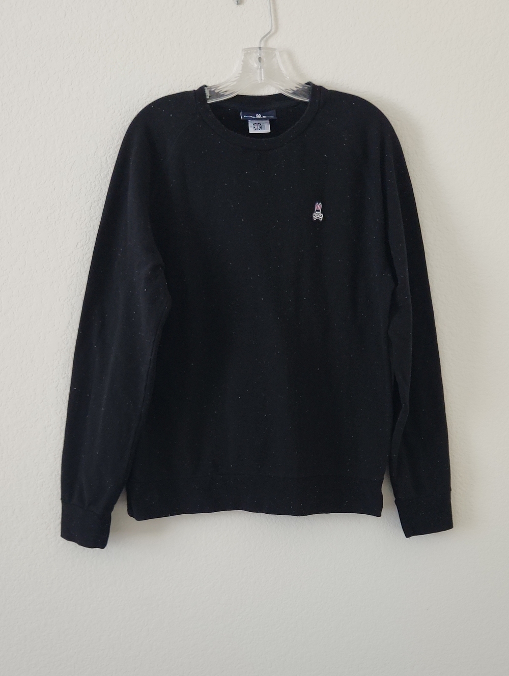 Psycho Bunny Navy Label on Black Crewneck